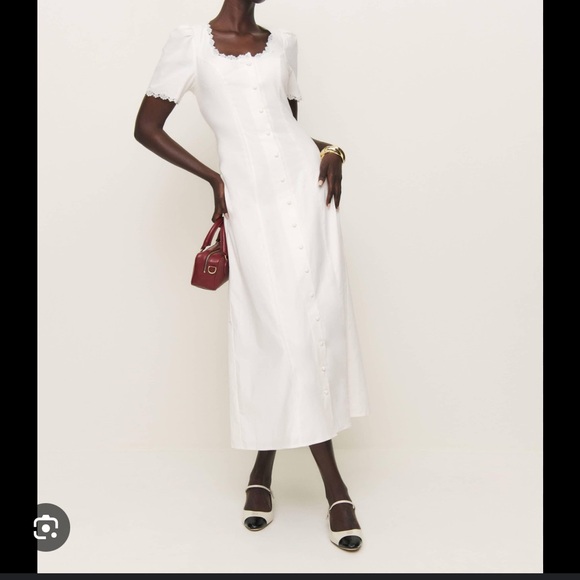 NWT Reformation Cream Lace-Trimmed Dress Size 4 - Picture 6 of 6